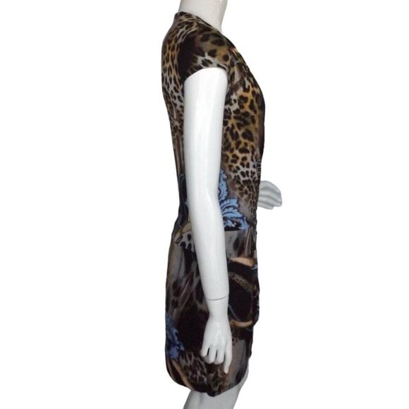 new CACHE Dress, M, Faux Wrap, Cap Sleeve, Leopard/Baroque/Lux print, Pullover - Picture 10 of 15